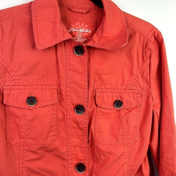 Eddie Bauer 100% cotton orange jacket size small - Picture 2 of 6